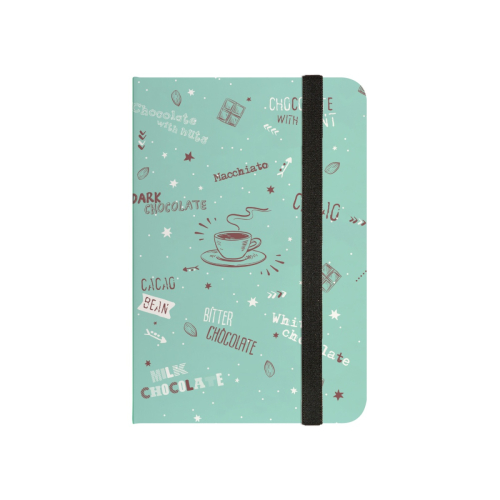 Блокнот в точку А6 100л т/о резинка BV MEGAPOLIS JOURNAL COFFEE TIME мятный 3-478/09