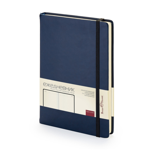 Ежедневник А5 к/з резинка 160л BV MEGAPOLIS Velvet темно-синий тонир 3-468/17 (М?)