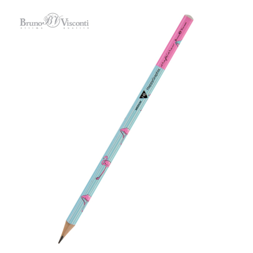 Карандаш ч/г BV Happy Graphix 21-0030/39 Фламинго трехгран