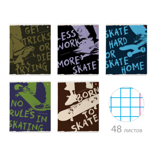 Тетрадь 48л рис спорт Скейт-парк 7-48-1238 Альт