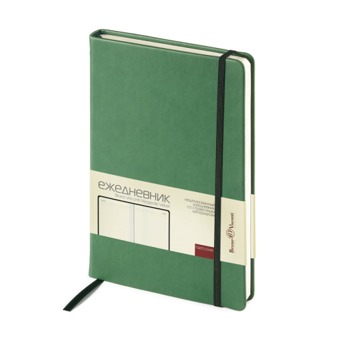Ежедневник А5 к/з резинка 160л BV MEGAPOLIS зеленый 3-468/03