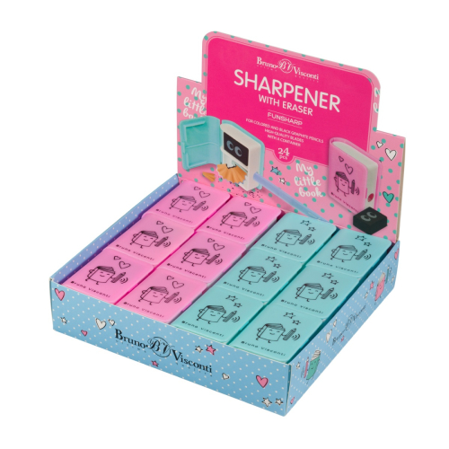 Точилка + ластик BV 35-0035 Funsharp Книга 1отв