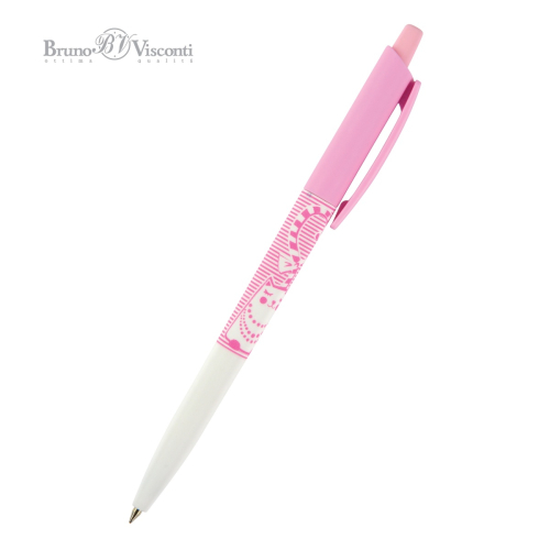 Ручка шар авто BV HappyClick Кошечка Полоски 20-0241/09 0,5мм син (М?)