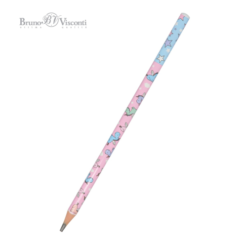 Карандаш ч/г пластик BV ArtGraphix 21-0049/20 Zefir Единорожки в облачках трехгран