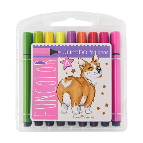 Фломастеры утолщ 18цв BV 32-0033 Jumbo junior треуг пласт фут(Не зак-т срок годности заканч)