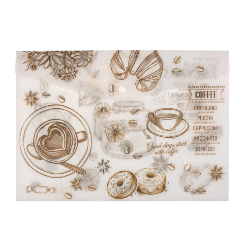 Папка-конверт на кнопке А4 рис фактура Альт 14-036/15 Сaffe nero