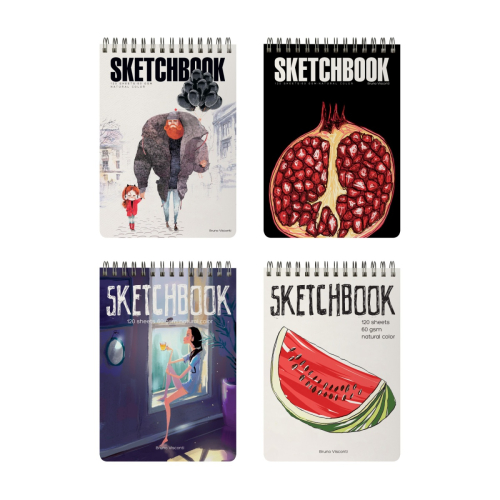 Скетчбук 185*250 120л спираль 1-552/01 BV 60г/м пухлая бумага