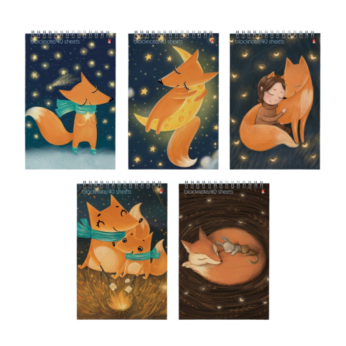 Блокнот А5 40л спираль Волшебные лисы 3-40-248 Альт