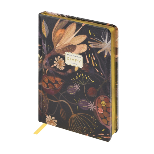 Ежедневник А5 к/з фотопеч 120л BV Ночные цветы золотой обрез 3-744/04