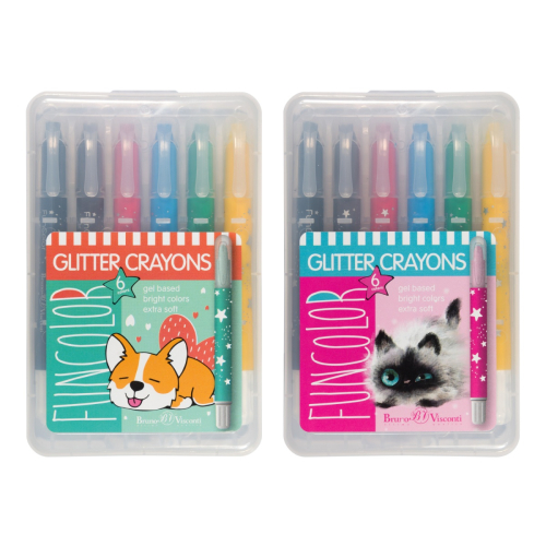 Мелки гелевые 6цв BV Funcolor 31-0013 с блестк