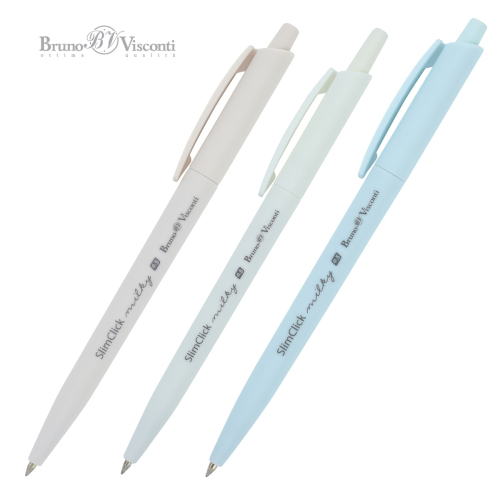 Ручка шар авто BV SlimClick Milky 20-0316 0.5мм син