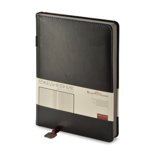 Ежедневник А5 к/з 160л BV Polo черный обрез оранж 3-515/03