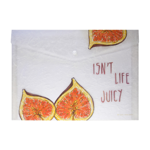 Папка-конверт на кнопке А4 рис фактура Альт 14-036/05 Фрукты