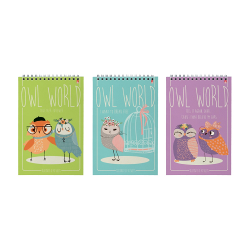 Блокнот А5 40л спираль Совы 3-40-024 Альт