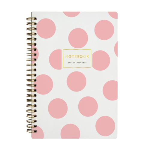 Тетрадь А5 т/о 60л спираль Salmon Polka Dots 7-60-201/14 BV тон бл