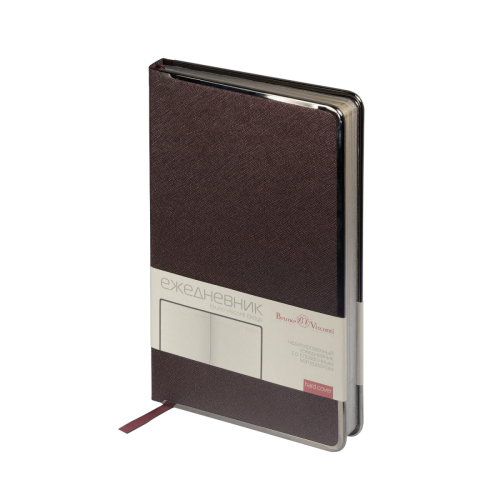 Ежедневник А5 к/з 136л BV Bridge серебрянный обрез бордо 3-528/03