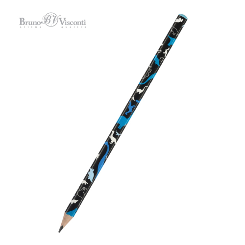 Карандаш ч/г BV Happy Graphix 21-0030/64 Сказочные животные Динозаврики трехгран