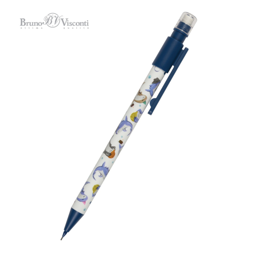 Карандаш мех рис 0,7мм BV HappyGraphix Акулы 21-0042/17 с ластиком