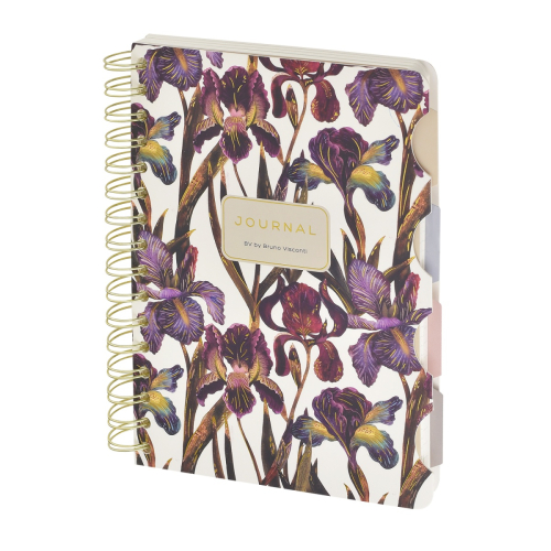 Тетрадь А5 т/о 120л спираль с разделит Art Journal ирисы 3-737/09