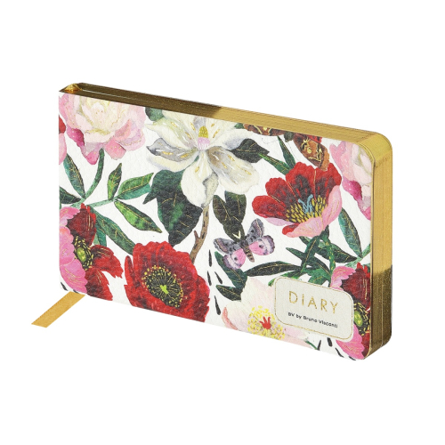 Еженедельник А6 к/з фотопеч гориз 80л BV Пионы золот обрез 3-741/10