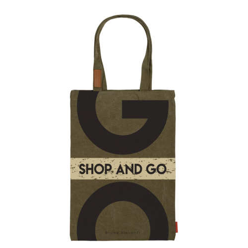 Сумка с ручками ткань 350*470 BV 16-002-03/02 Хаки Shop Go с карманом