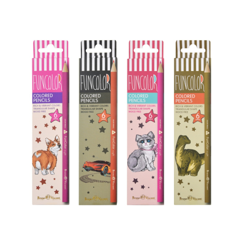 Набор карандашей 6цв 2кат BV 30-0065 Funcolor пластик