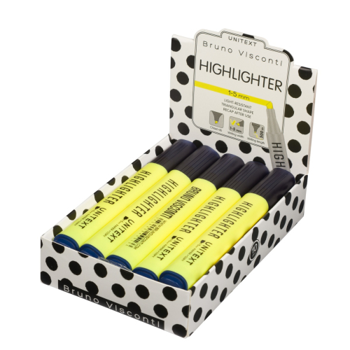 Маркер текстовой 5мм кос BV UniText 22-0032 желтый