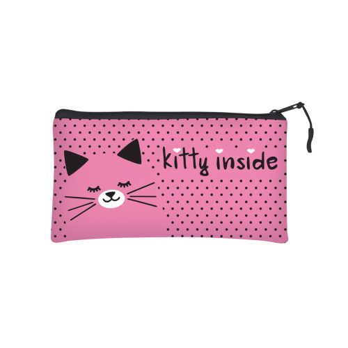 Пенал-косметичка 1отд силикон 230*120 Альт 14-006/02 Котеночек розовый