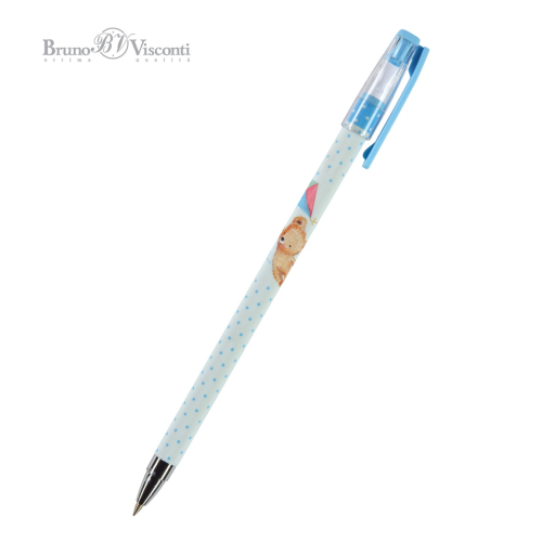 Ручка шар BV HappyWrite Мишка с воздушным змеем 20-0215/09 0.5мм син