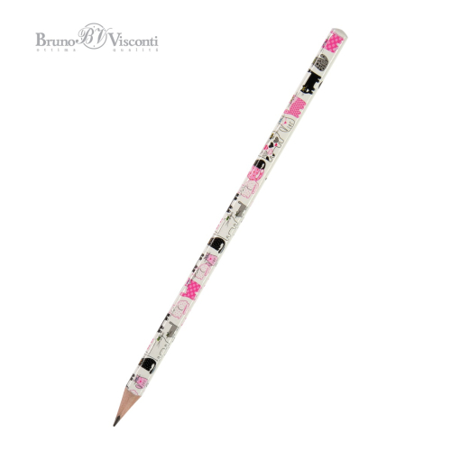 Карандаш ч/г BV Happy Graphix 21-0030/05 Розовые котята трехгран