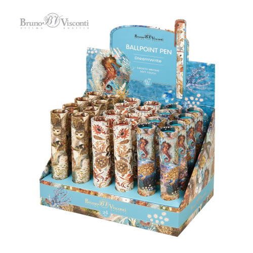 Ручка шар BV DreamWrite тубус Fauna 20-0264/22 0,7мм син