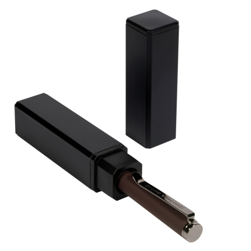 Ручка шар BV Venezia Pragmatico тубус пр 20-0384/023 1мм син корпус коричн тубус чер