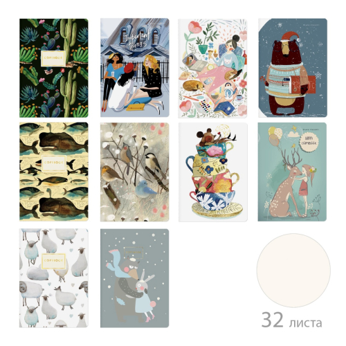 Записная книжка А6 м/о 32л BV Ассорти  27-32-004/02 без линовки