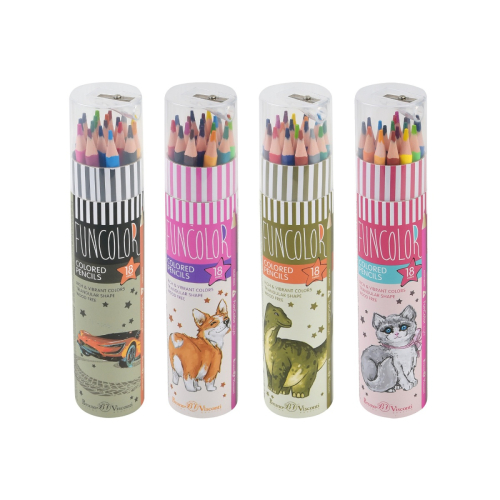 Набор карандашей 18цв 2кат BV 30-0086 FunColor карт туба точилка