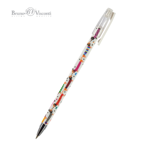 Ручка шар BV HappyWrite Таксы 20-0154 0.5мм син