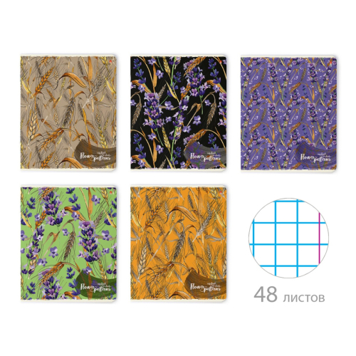 Тетрадь 48л рис Цветы и колоски 7-48-697 Альт