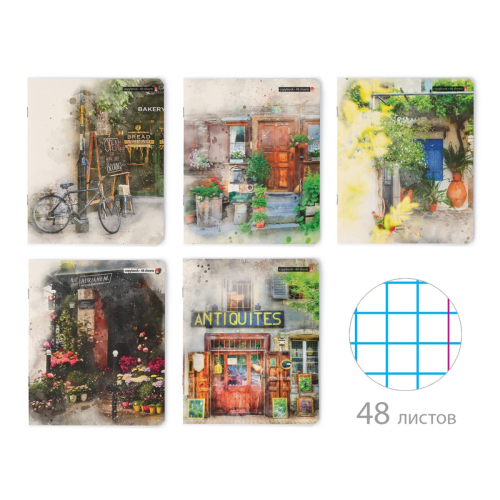 Тетрадь 48л рис Европейский дворик 7-48-1057 Альт