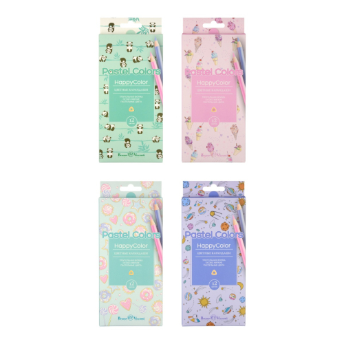 Набор карандашей 12цв 2кат BV 30-0093 HappyColor