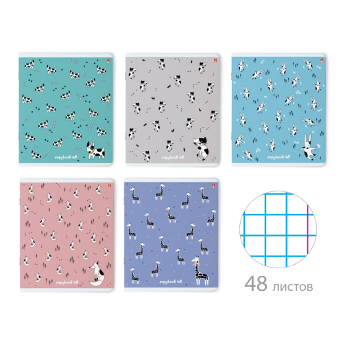 Тетрадь 48л рис Зверушки Паттерн 7-48-422 Альт