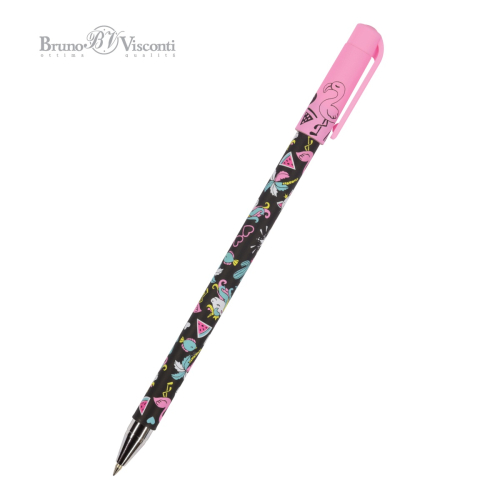 Ручка шар BV HappyWrite Единорожки микс 20-0215/38 0.5мм син