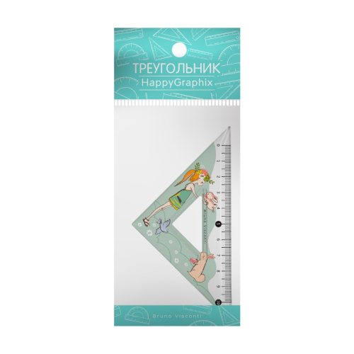 Треугольник 45гр 10см BV Happygraphix Девочка и кролик 45-0019/02