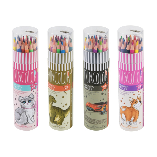 Набор карандашей 24цв 2кат BV 30-0087 FunColor туба точилка