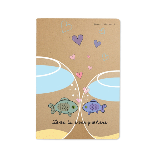 Тетрадь А5 40л Fish love 7-40-088 Bruno Visconti крафт