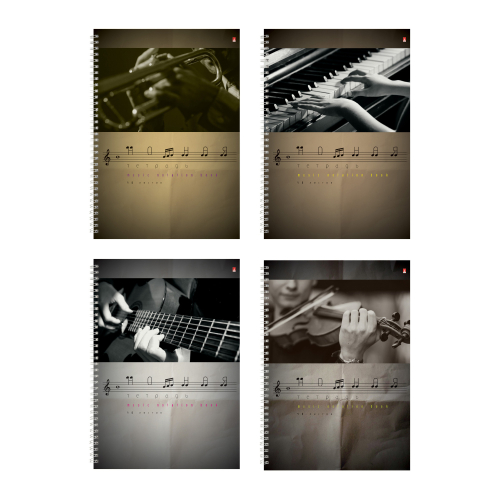 Тетрадь для нот А4 50л Микс 5-50-010 Альт спираль