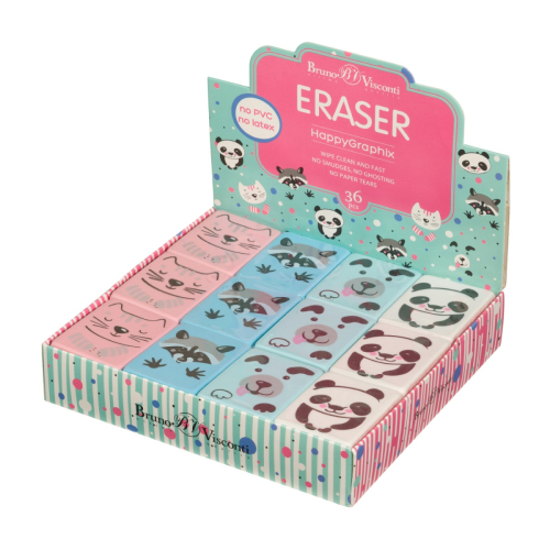 Ластик BV 42-0034 HappyGraphix Милашки-мордашки (уп36)