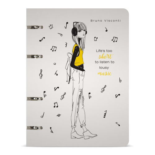 Тетрадь на кольцах пл 80л BV Меломанка 7-80-632/06 блок с рис (НЕ ЗАКАЗ